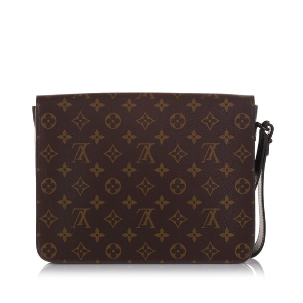 LOUIS VUITTON Monogram Macassar S Lock Messenger Shoulder Bag