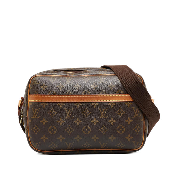 LOUIS VUITTON Reporter PM Monogram Canvas Shoulder Bag Brown