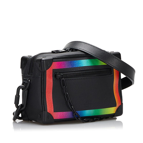 Louis Vuitton Soft Trunk Bag Rainbow Taiga Leather Mini Black 75137271
