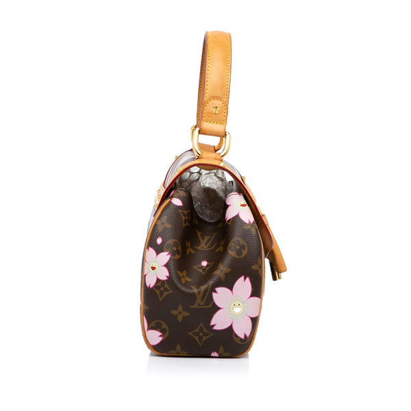 LOUIS VUITTON Monogram Cherry Blossom Pochette Accessoires Brown