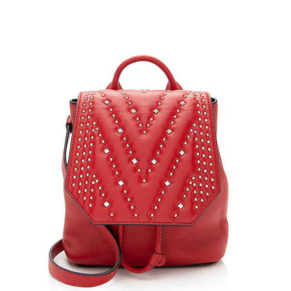 MCM Leather Studded Diamond Disco Mini Backpack SHF 95c8lS