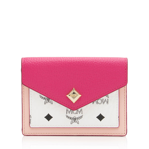 MCM Visetos Monogram Logo Crossbody Bag Pink in Leather with Gold-tone - US