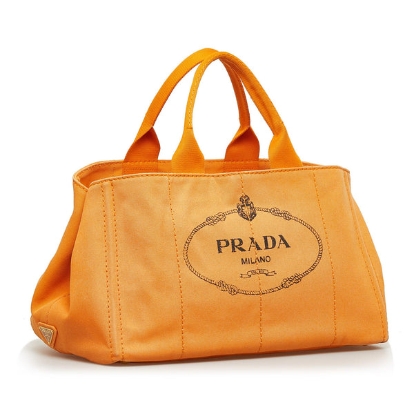 Prada Canapa Logo Canvas Tote Bag (SHG-30280) – LuxeDH