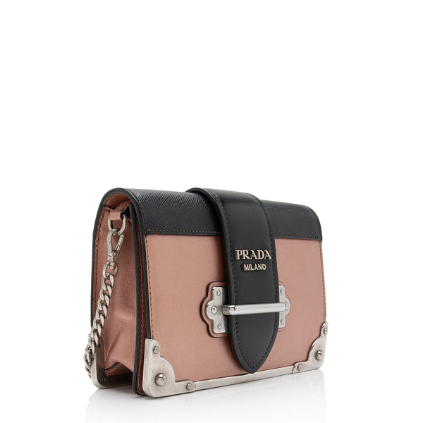 Prada Saffiano Leather Cahier Shoulder Bag (SHF-23798) – LuxeDH