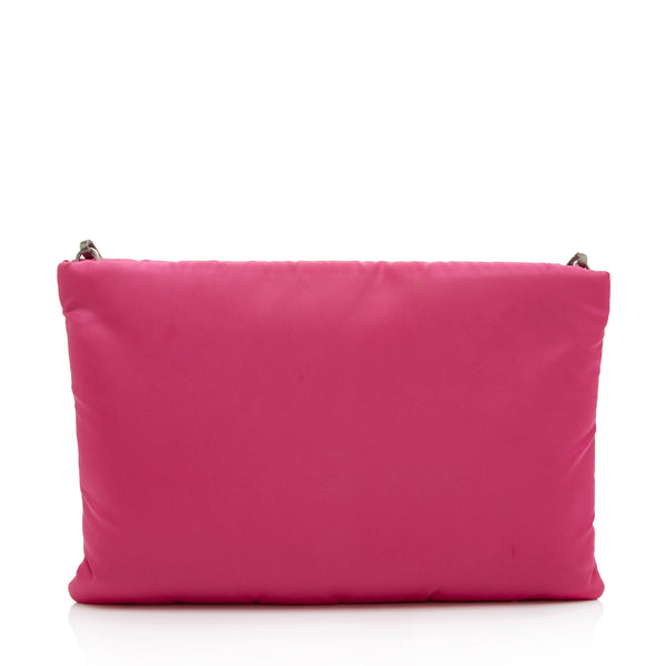 Prada neon-pink large nylon clutch large