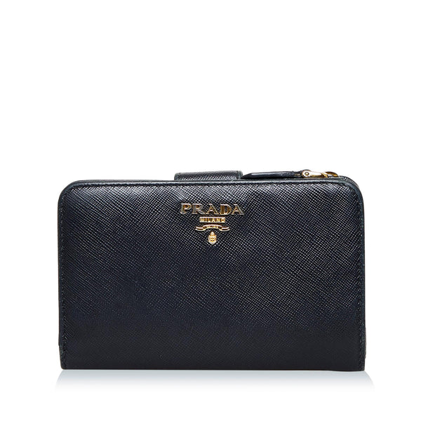 Wallets & purses Prada - Black Saffiano leather coin purse