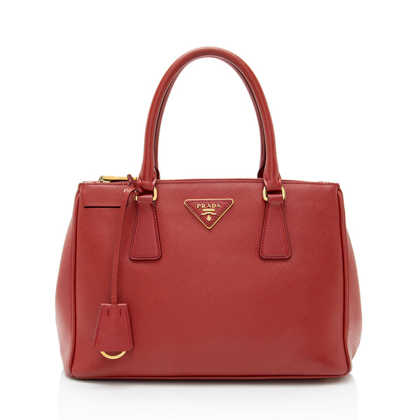 Prada Saffiano Lux Double Zip Small Tote (SHF-cQ8oS7) – LuxeDH