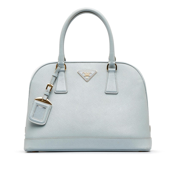 Prada Grey Saffiano Lux Leather Small Promenade Crossbody Bag Prada