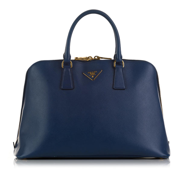 Prada Saffiano Lux Promenade Satchel Blue