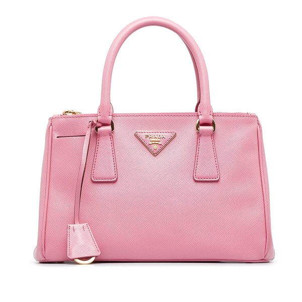 Prada Pink Saffiano Lux Leather Double Zip Galleria bag Prada
