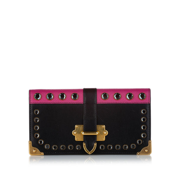 Prada Cahier Velvet Clutch Bag Multicolor