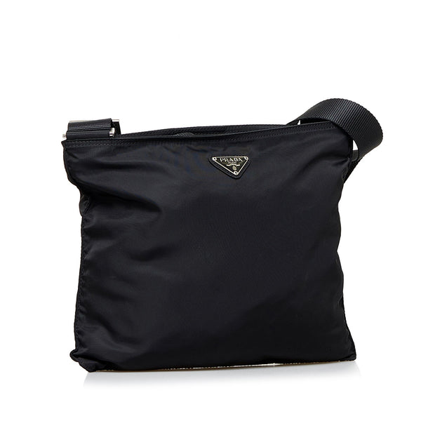 Authentic PRADA Black Nylon Crossbody Shoulder Tote Bag Purse