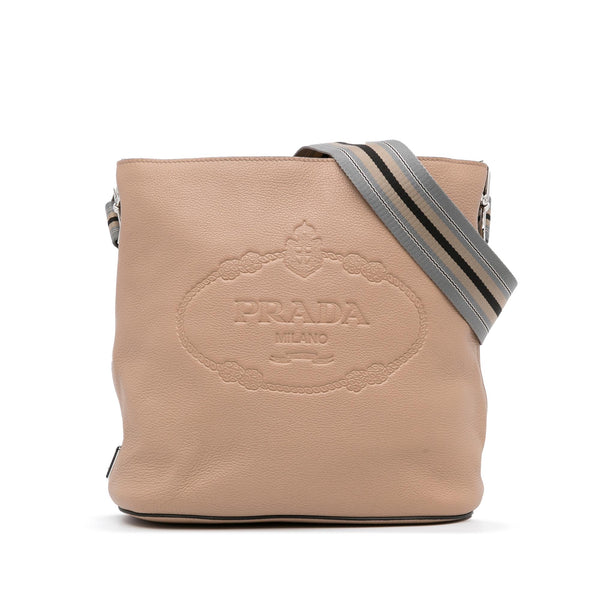 Prada Vitello Phenix Leather Crossbody Bag Beige