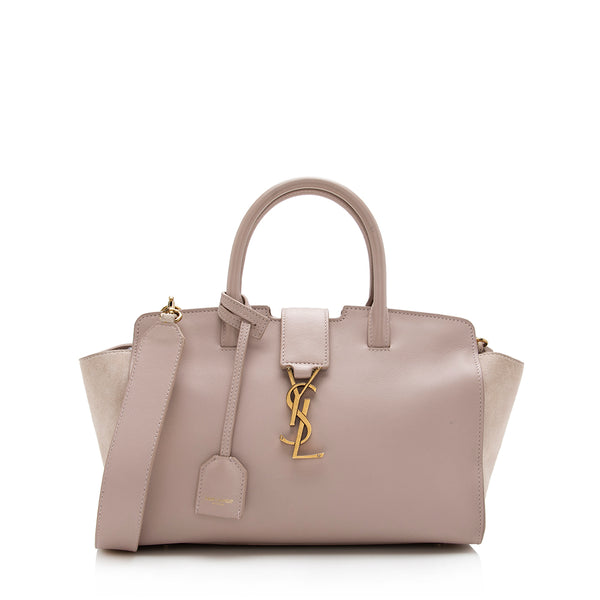 Saint Laurent Cabas Linen Tote Bag With Ysl Tag In Brown