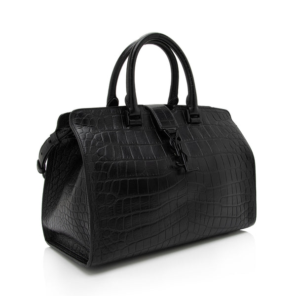 Saint Laurent Black Leather Small Monogram Cabas Tote Saint