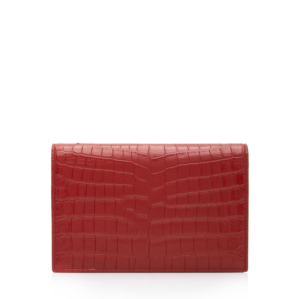 Saint Laurent Embossed Monogram Kate Chain Wallet