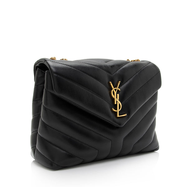 SAINT LAURENT Toy Loulou Puffer YSL Monogram Leather Chain Bag
