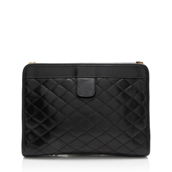 Saint Laurent Victoire Chain Bag In Quilted Lambskin