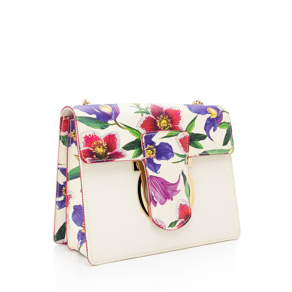 Salvatore Ferragamo Leather Floral Thalia Shoulder Bag (SHF-bHBbtN