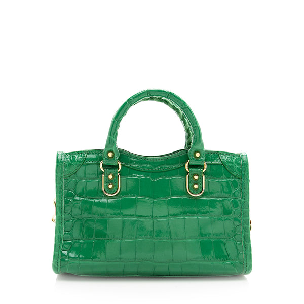 Balenciaga Shiny Croc Embossed Calfskin XX Small Flap Bag (SHF-HmNLTl) –  LuxeDH
