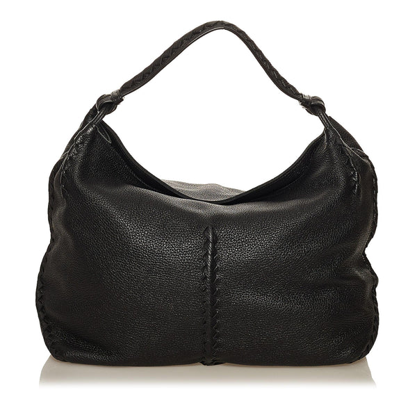 Bottega veneta discount intrecciato-trimmed cervo hobo