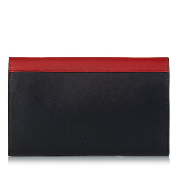 Pocket Envelope Wallet on Chain Leather Large