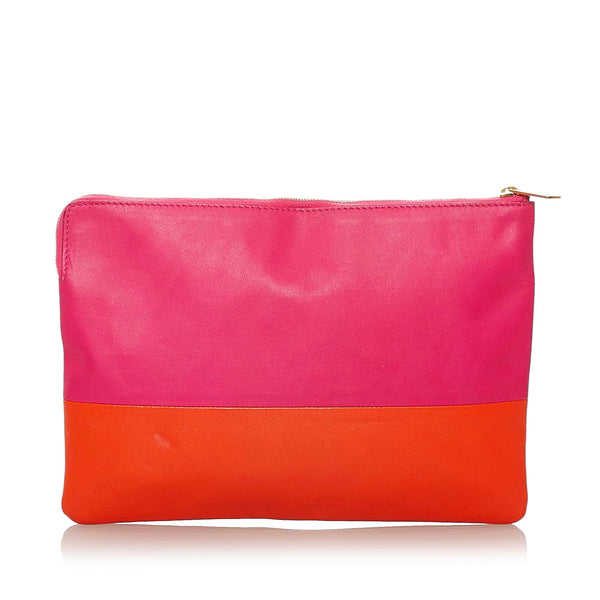 Celine Solo Bicolor Leather Clutch Bag (SHG-25911) – LuxeDH