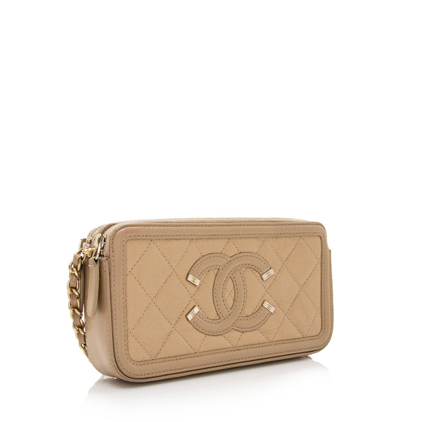 Chanel Filigree Round Clutch with Chain PVC with Lambskin Mini Clear  20254065
