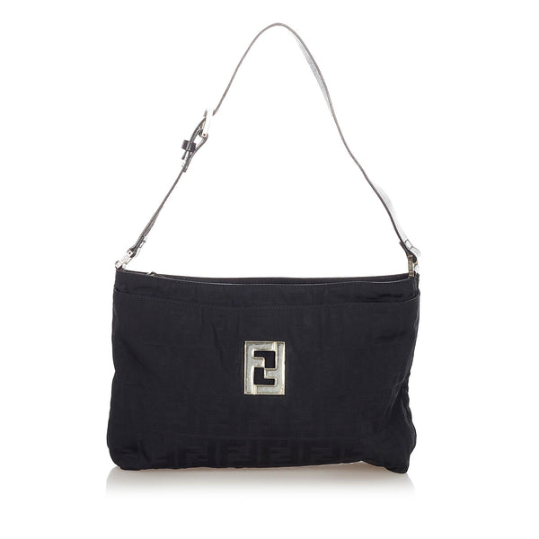 Fendi Vintage Nylon Zucca Baguette Shoulder Bag