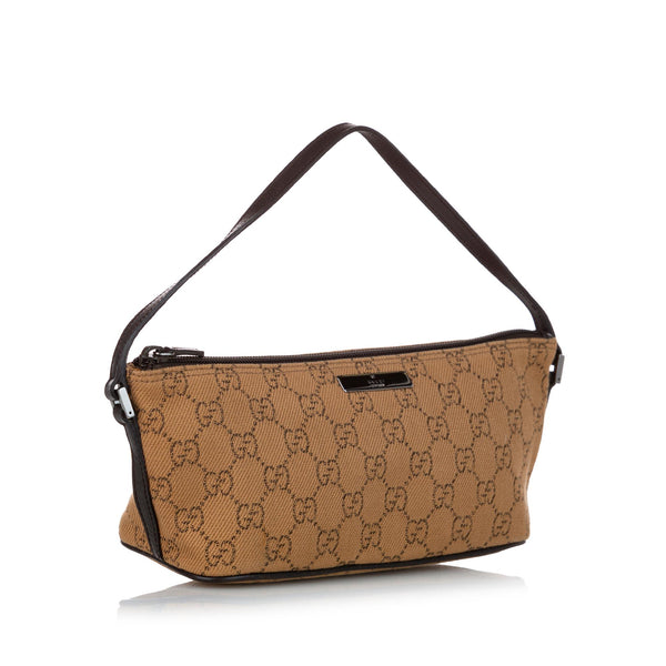 Vintage Gucci Monogram Pochette Bag (Brown)