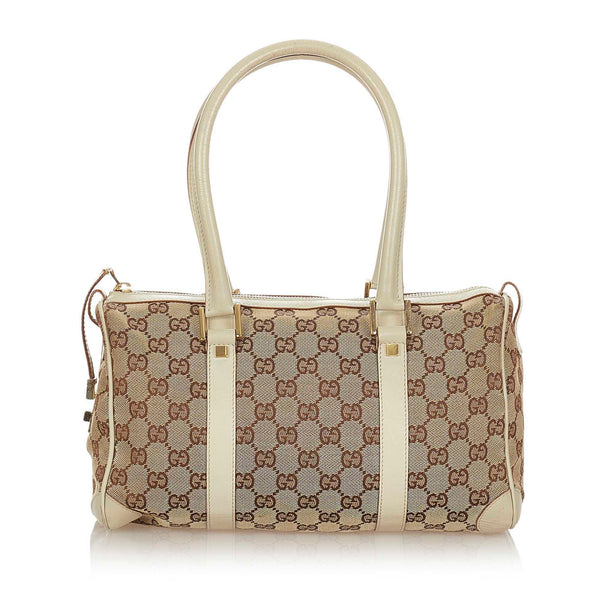 Web Boston Handbag, Used & Preloved Gucci Handbag, LXR USA, Brown