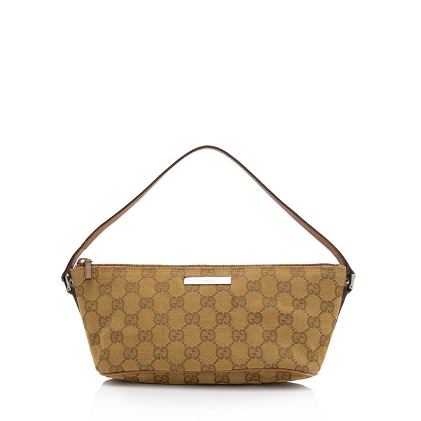 Pre-Owned Gucci Boat Pochette GG Canvas Brown 