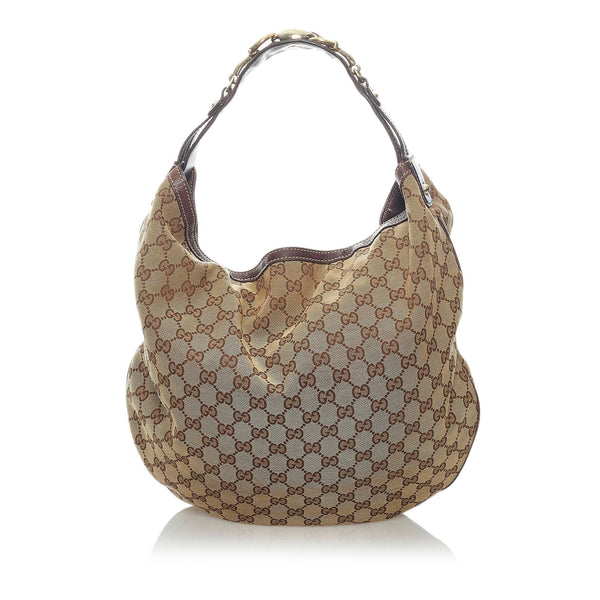 Gucci GG Canvas Horsebit Creole Hobo Bag (SHG-y6YgpM) – LuxeDH