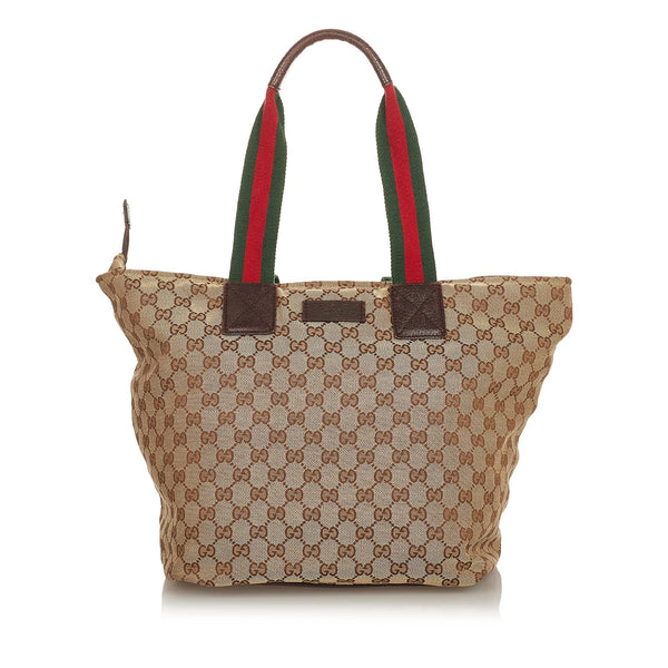GG Jumbo Canvas Tote Bag with Web Details