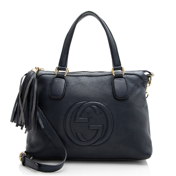 Gucci Soho Shopping Bag in Black Grained Leather