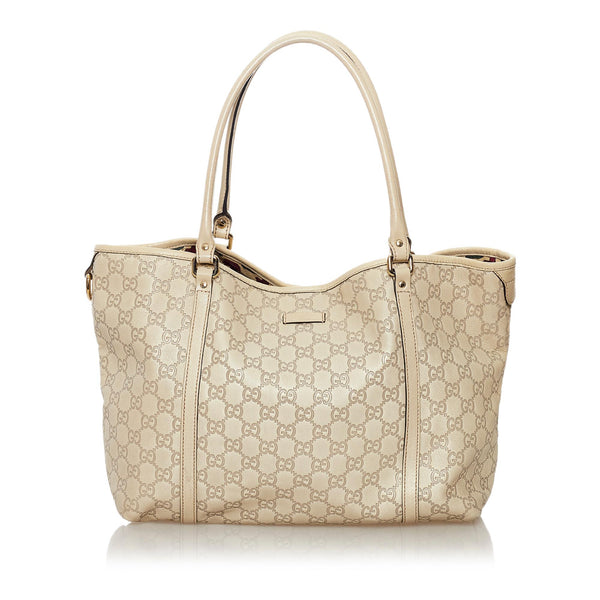 Gucci Medium Logo Print Cotton Tote Bag (SHG-26520) – LuxeDH