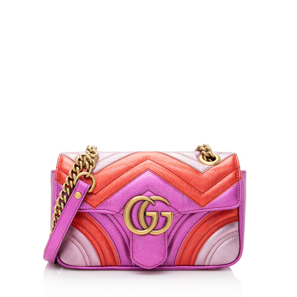 GG Matelasse Leather Shoulder Bag in Pink - Gucci