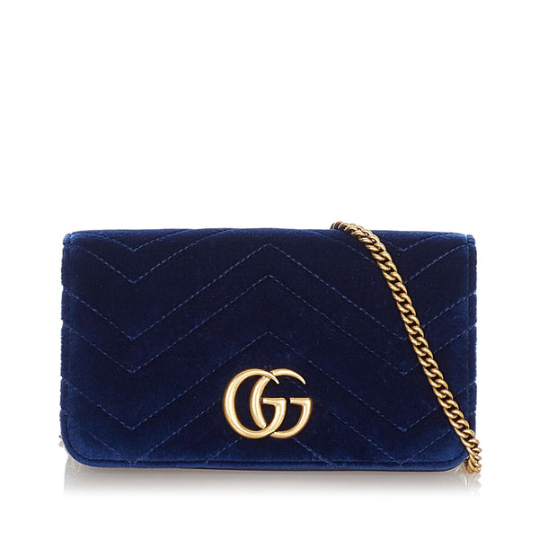 Gucci Logo Velvet Wristlet