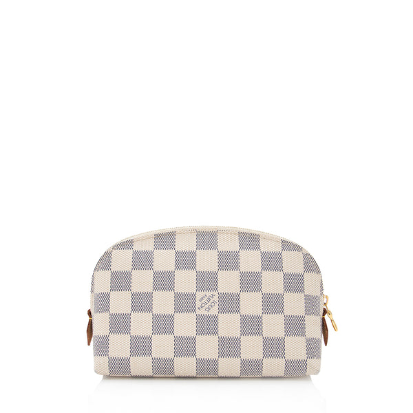 LOUIS VUITTON Damier Azur Cosmetic Pouch White