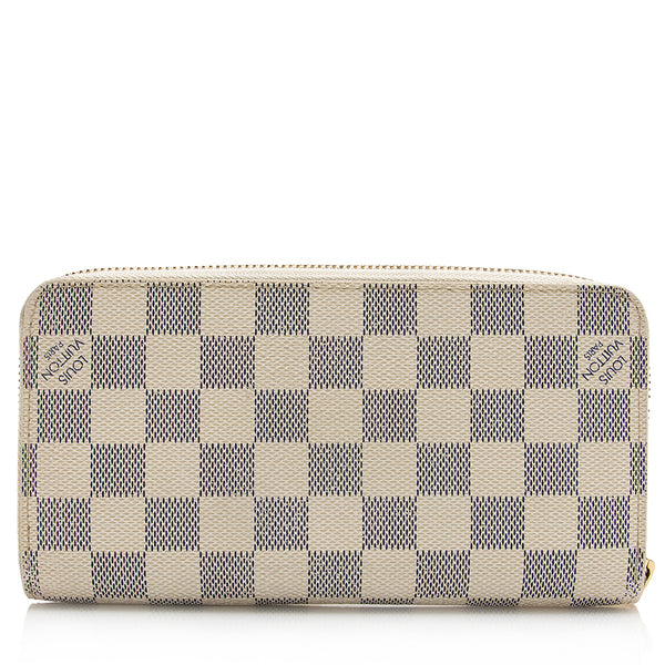 Louis Vuitton Zip Around Damier Azur Wallet White