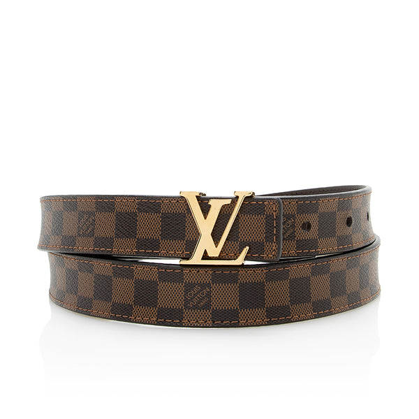 Louis Vuitton Damier ebene Belt with Gold Buckle