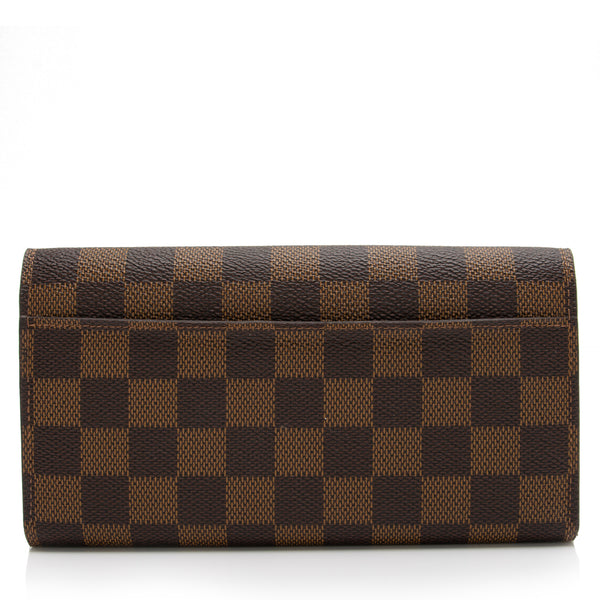 Louis Vuitton Damier Ebene Sarah Wallet Brown Women