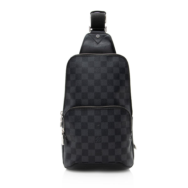 USED Louis Vuitton Damier Graphite 3D e Sling Bag Black AUTHENTIC