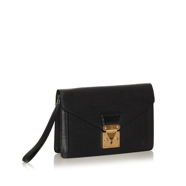 Louis Vuitton Black Epi Leather Sellier Dragonne Clutch Bag Louis