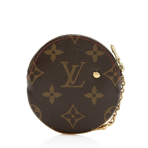 Louis Vuitton Brown, Pattern Print LV Monogram Round Coin Purse