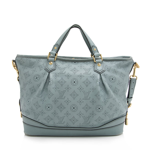 Louis Vuitton Mahina Grey Leather Handbag (Pre-Owned)