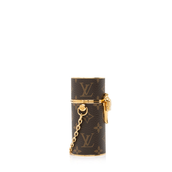Louis Vuitton Lipstick Case on Chain in Reverse Monogram Canvas