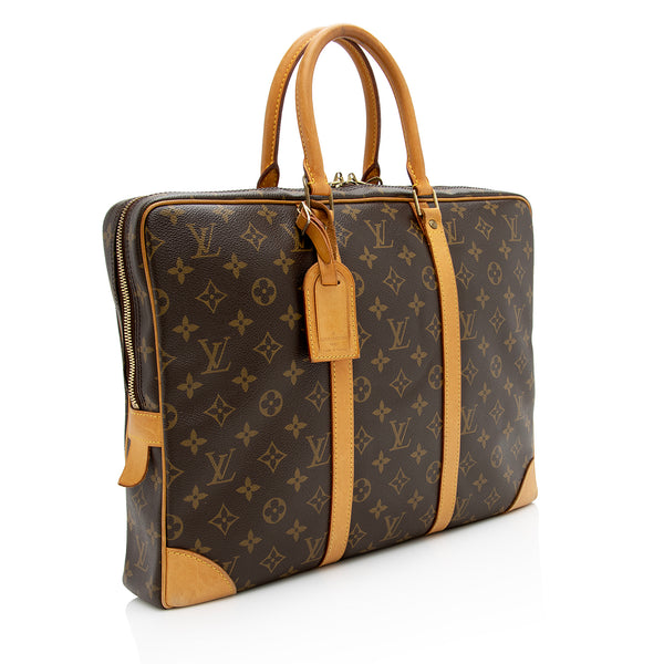 Louis Vuitton Porte Documents Voyage Brown Cloth ref.262056 - Joli