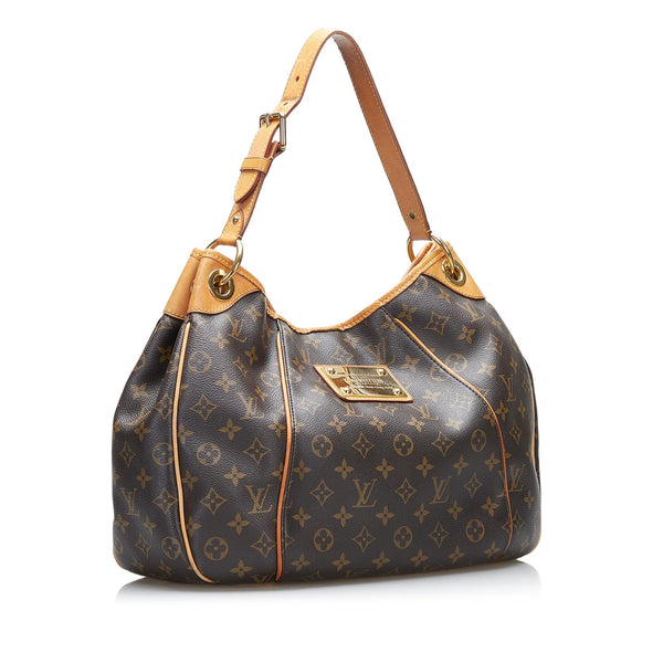 Louis Vuitton Galliera handbag in brown monogram canvas and natural leather