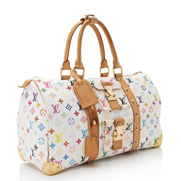 Louis Vuitton, Bags, Louis Vuitton Boston Bag Monogram Multicolor Keepall  45 White